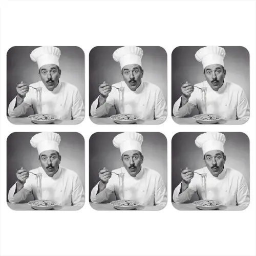 Chef - Spaghetti - Pasta onderzetter kurk middel -3d