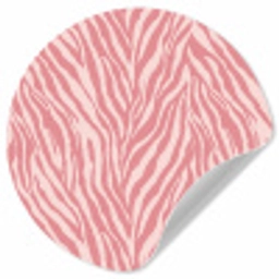 Zebra - Print - Roze Wandcirkel behangsticker klein 186 -3d