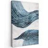 Lijnen - Golven - Abstract - Blauw Tuinposter op houten frame 2 cm dik klein -3d