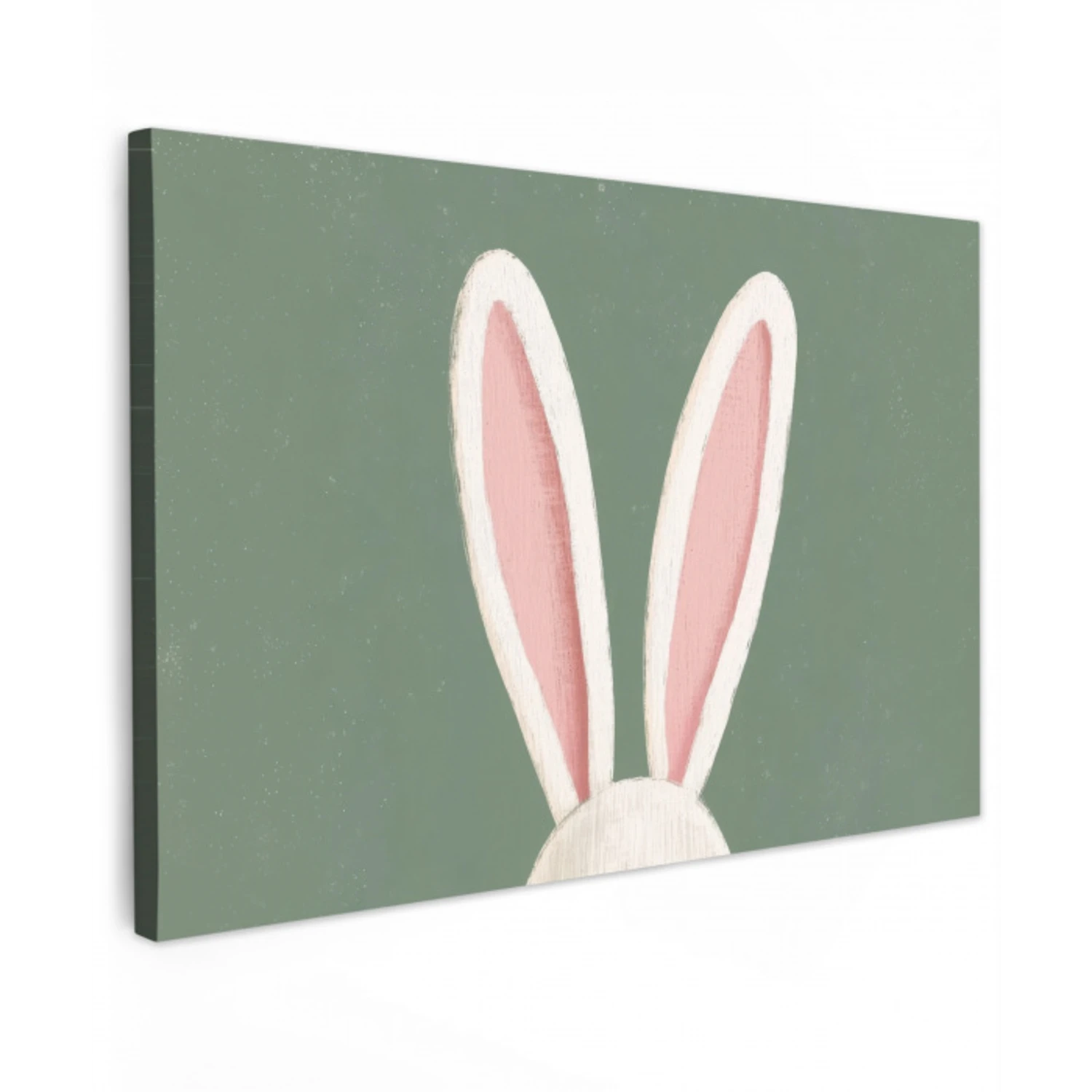 Hazen - Oren - Roze Tuinposter op houten frame 2 cm dik klein -3d