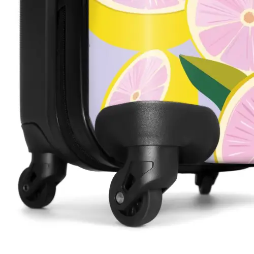 Summer memories - Citroenen op een lila achtergrond NBS - Handbagage koffer - Kinderen Unisex middel -wiel