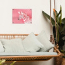 Zebra - Pink - Verf tuinposter los doek klein -sfeer7
