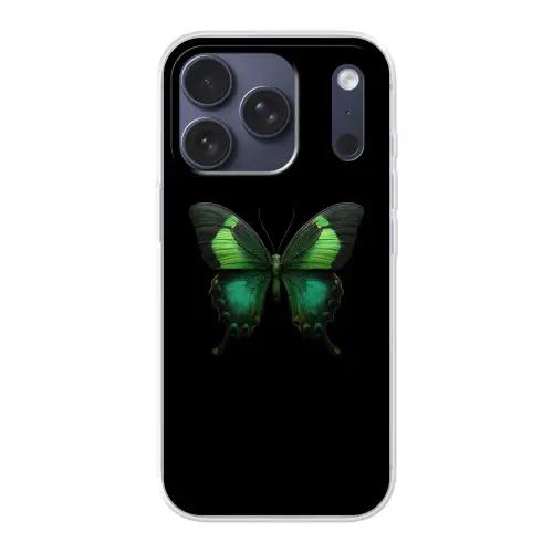 Vlinder - Groen - Opvallend Telefoonhoesje iPhone 17 Pro klein -3d