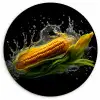 Maïs - Groente - Planten - Zwart - Water KitchenYeah - Keuken - Wandcirkel Forex klein -3d