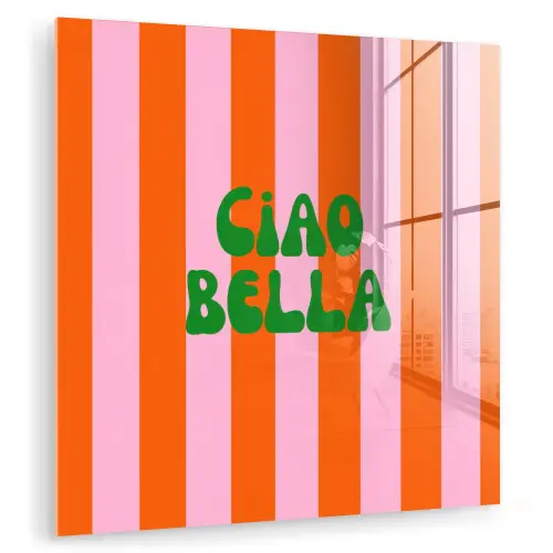 Strepen - Oranje - Verticaal - Ciao bella plexiglas 5mm klein -zzzproduct_nieuw