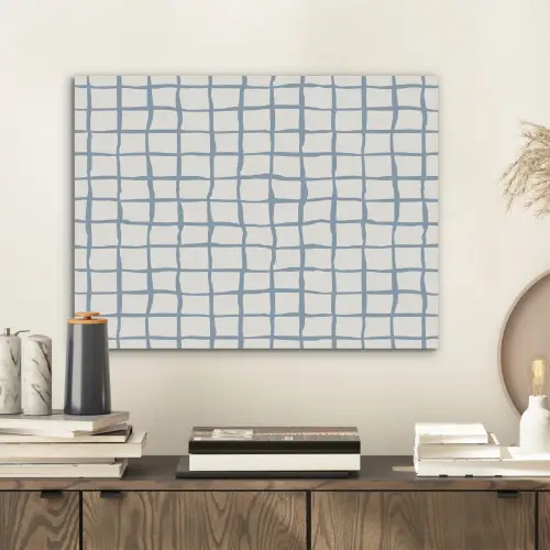 Patroon - Raster - Blauw - Grijs PET vilt klein 837 -sfeer1