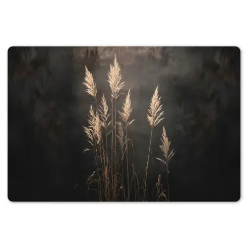 Siergras - Pluimen - Verlichting - Zwart Placemat vinyl groot -zzsfeer1_Kitchenyeah-website