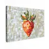 Aardbei - Rood - Mozaïek - Fruit Tuinposter op houten frame 2 cm dik klein -3d