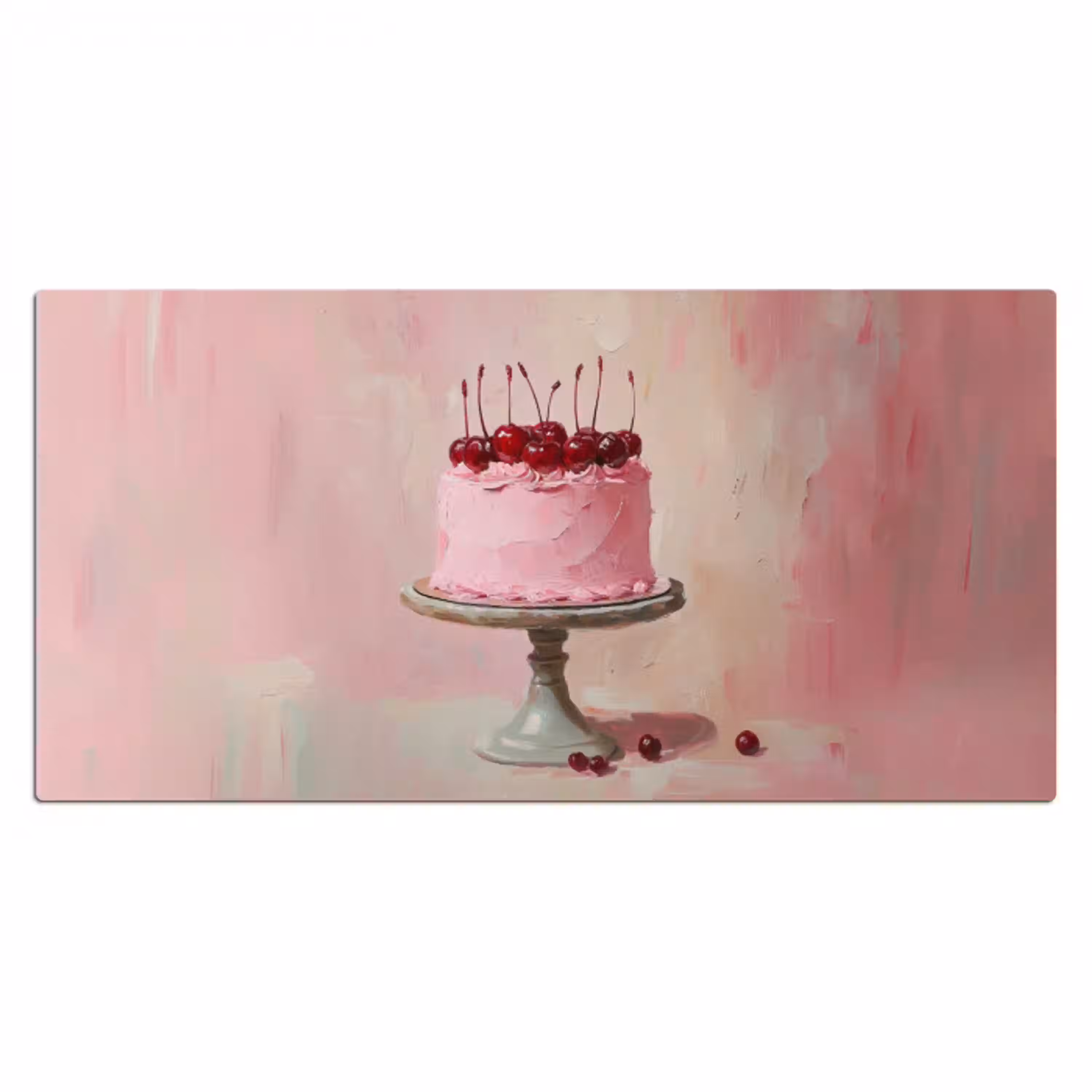 Taart - Pink - Cherry Muismat XXL klein -3d_leeg