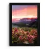 Bloemen - Bergen - Landschap - Nacht - Lucht - Roze fotolijst zwart zonder passe partout klein -3d