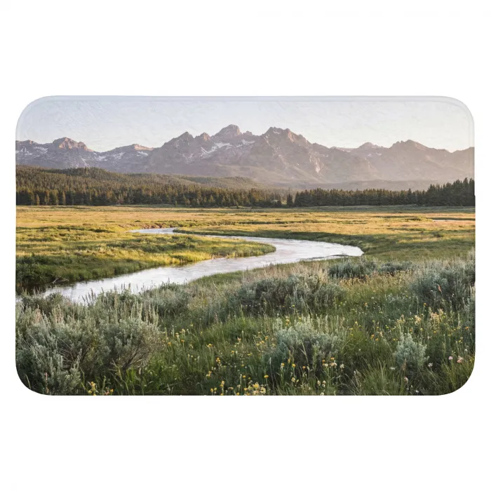 Berglandschap - Rivier - Bos WCmat klein -3d