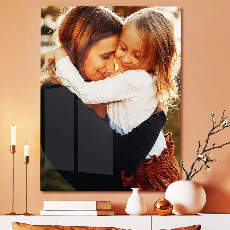 foto op glas - moeder en dochter