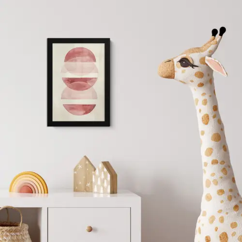 Minimalistisch - Cirkels - Roze fotolijst zwart zonder passe partout klein -usfeer4_kinderkamer