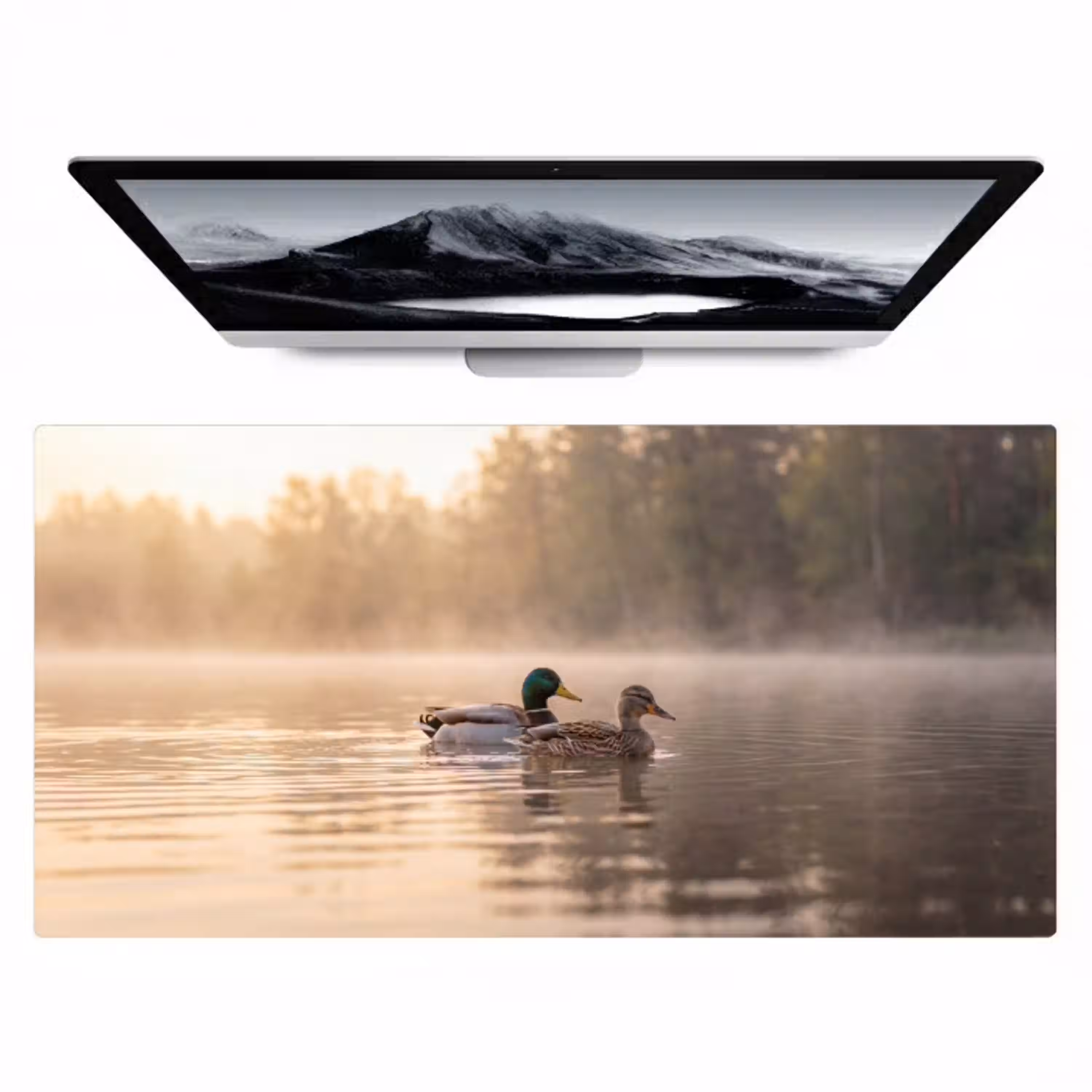 Eenden - Water - Mist - Natuur Muismat XXL klein -zzz3d