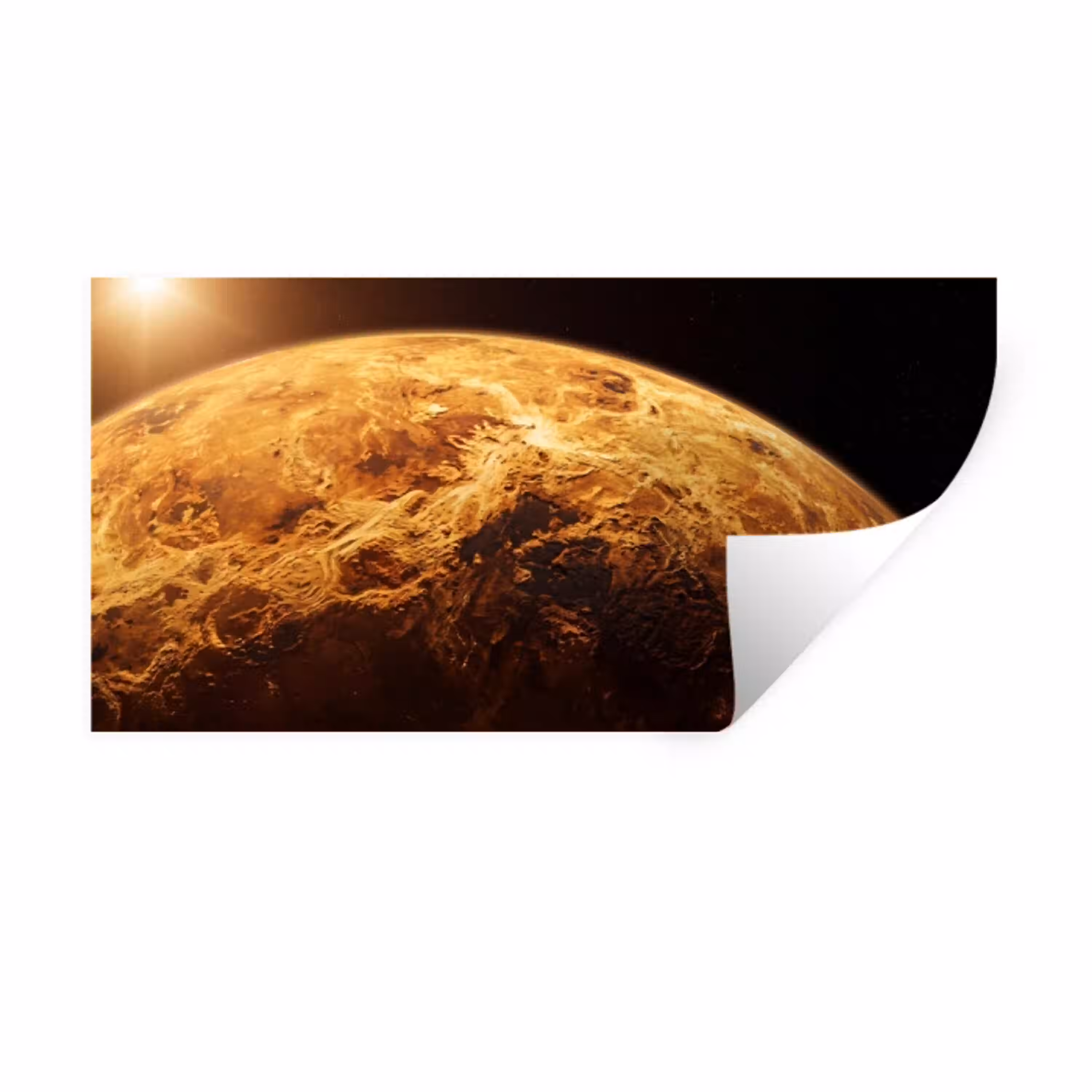 Planeet - Ruimte - Oranje Muursticker klein -3d