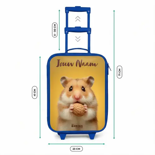 Hamster - Walnoot - Dier Kinderkoffer - Blauw klein -productfoto_formaten