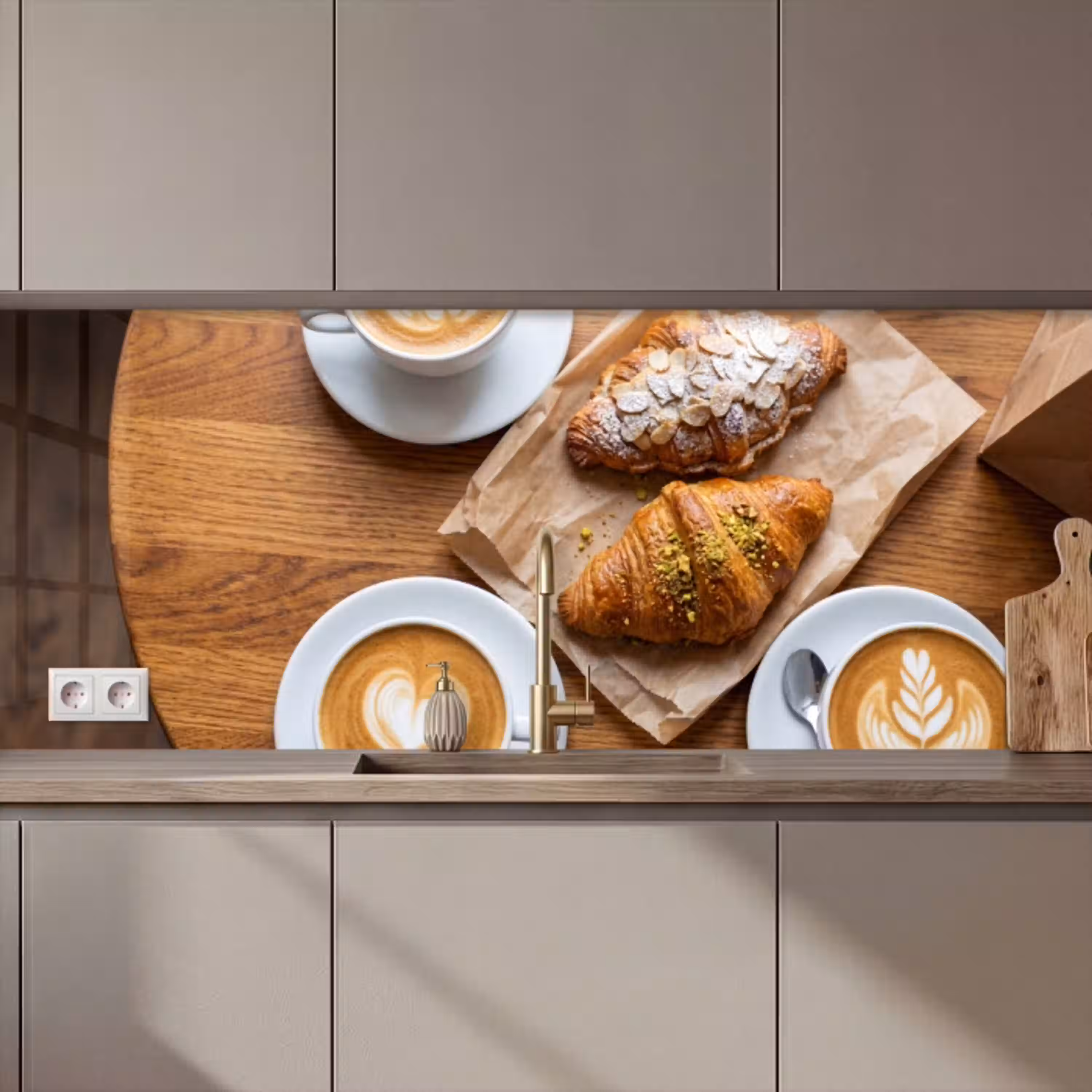 Eten - Croissant - Koffie - Ontbijt - Modern keuken achterwand 2 middel zz_3dshopping