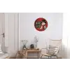 Klassiek - Kerstgroet - Sneeuwpop - Rood Wandcirkel aluminium klein -woonkamer
