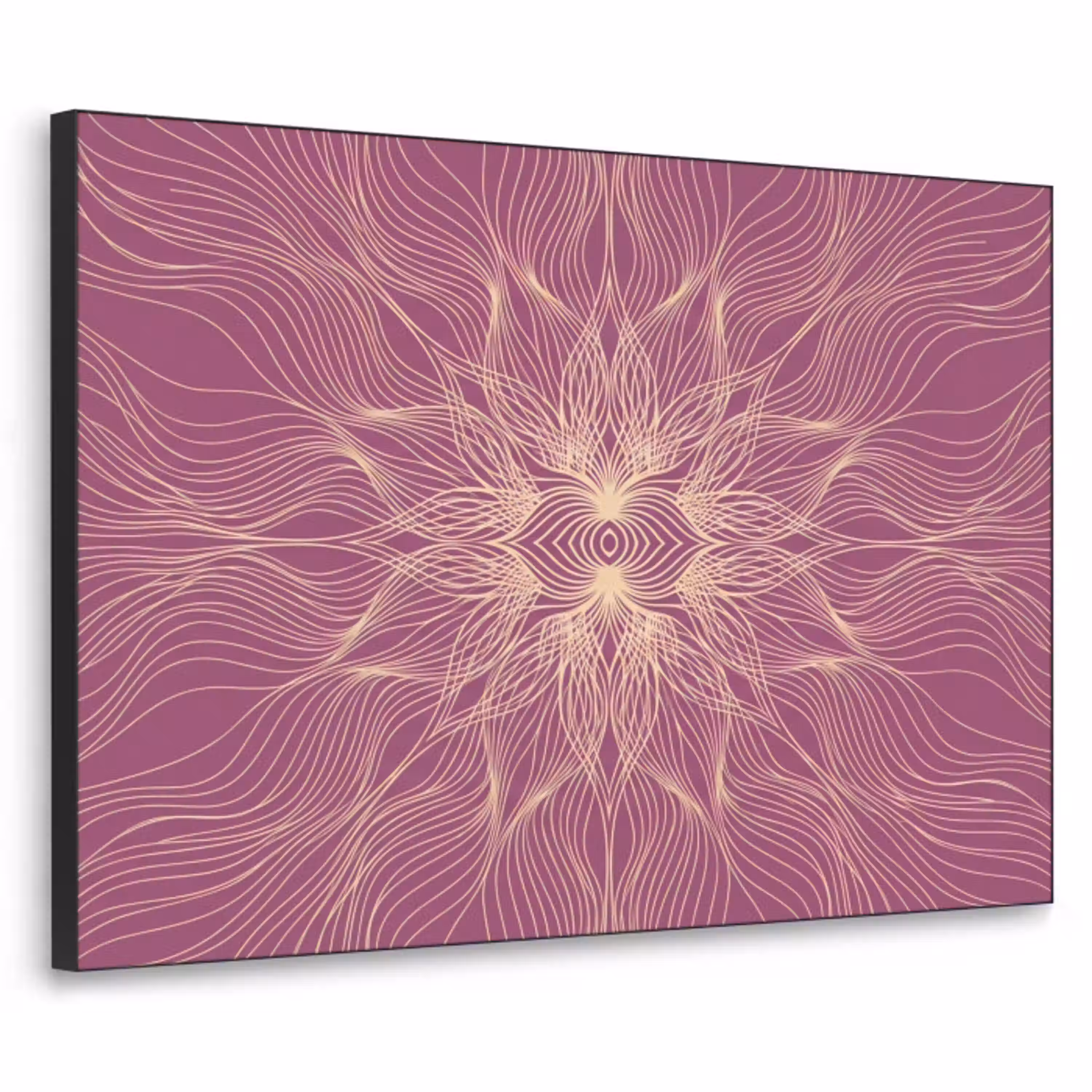 Lijnen - Patroon - Abstract Textielframe zwart klein -3d