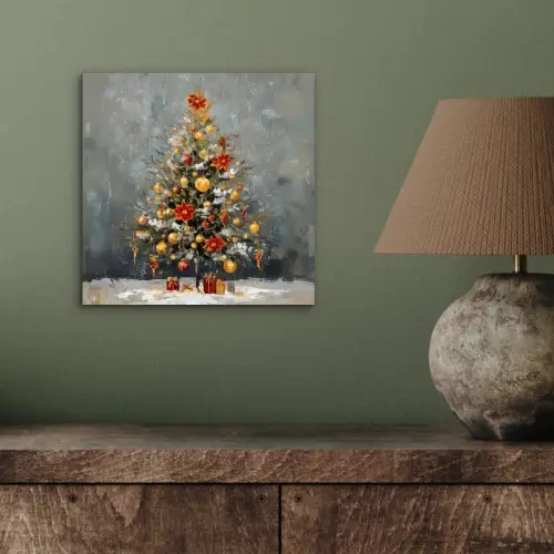 Kerstboom - Cadeaus - Rood - Goud aluminium wit klein -sfeer2
