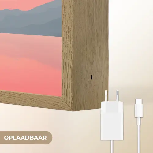 Zeilboot - Roze zee - Zonsondergang - Bergen Light Box met batterij (Wandlamp) middel -USP_websiteoplaadbaarNL