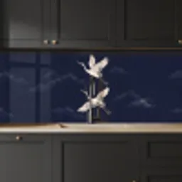 Kraanvogels - Nachthemel - Blauw keuken achterwand 2 middel -sfeer1