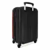 Rode achtergrond met abstracte zwarte lijnen NBS - Handbagage koffer - Kinderen Unisex middel -achterkant