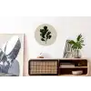 Eikenbladeren - Beige - Groen - Golvende randen Wandcirkel aluminium klein -kantoor