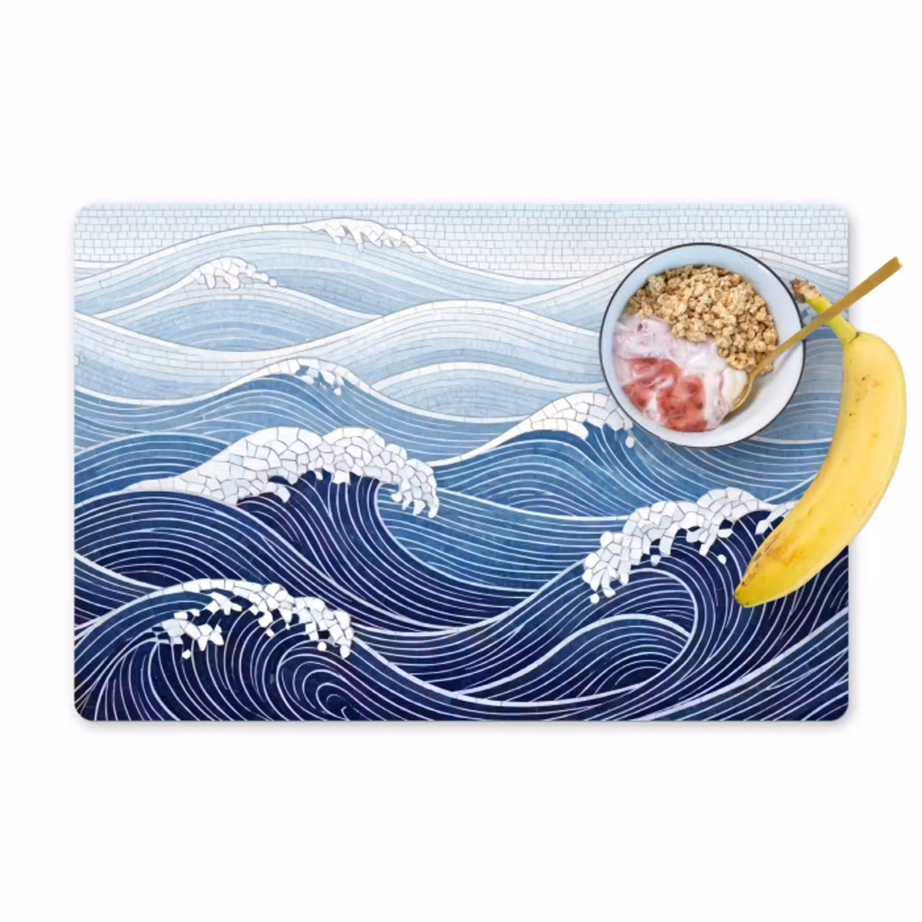 Water - Mozaïek - Landschap - Modern - Blauw Placemat vinyl groot -zzzproduct_Kitchenyeah-website