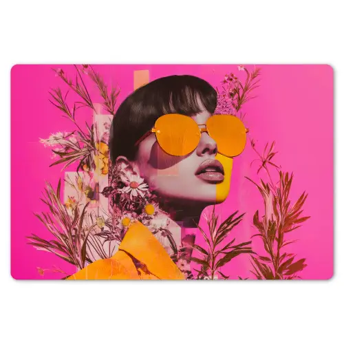 Zonnebril - Oranje - Vrouw - Planten Placemat vinyl groot -zzsfeer1_Kitchenyeah-website