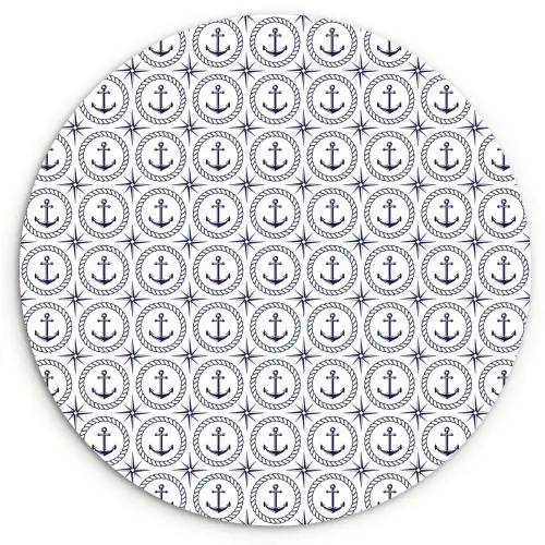 Anker - Haven - Blauw - Wit Wandcirkel plexiglas klein 852 -3d