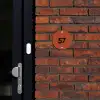Roestbruin met stippen - Traditioneel Naambord Rond klein -sfeer1-rond-XS