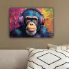 Graffiti - Chimpanzee - Street art - Koptelefoon - Aap canvas 2cm klein -sfeer3