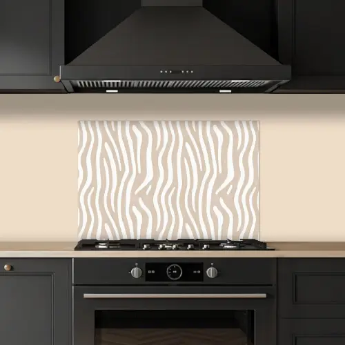 Abstract - Zebra - Beige keuken achterwand spatscherm klein 900 -sfeer1