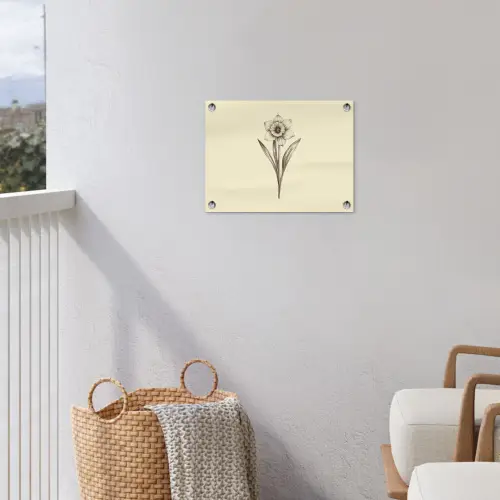 Zwart - Narcis - Illustratie tuinposter los doek klein -sfeer8