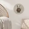 Panda - Blauwe bloemen - Zachtheid Akoestische PET Vilt - Rond klein -sfeer4