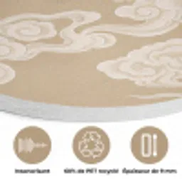 Vogels - Vliegen - Beige Akoestische PET Vilt - Rond klein -closeup_FR