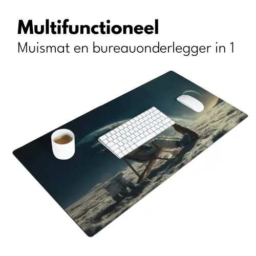 Astronaut - Kat - Glas - Stoel Muismat XXL klein -sfeer4