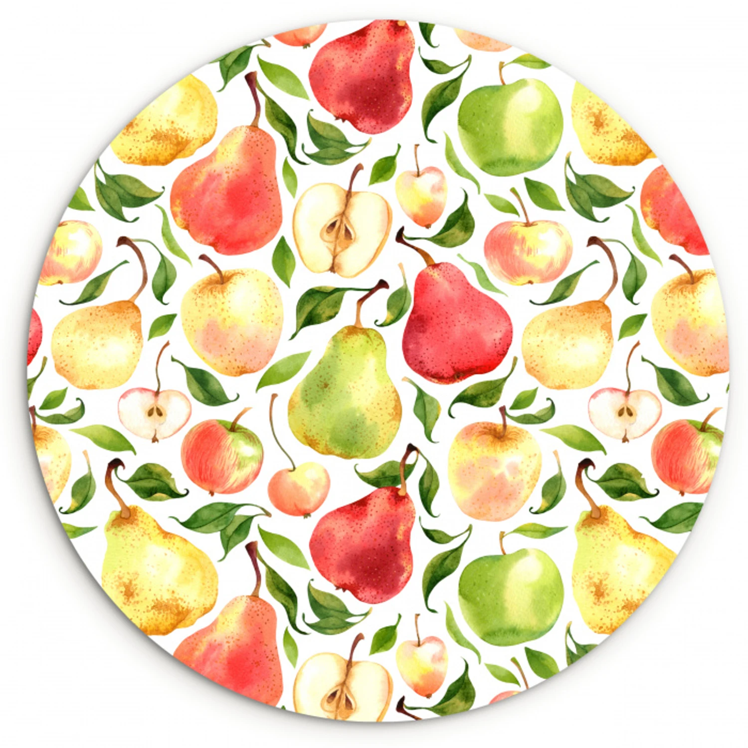 Patroon - Appels - Peren Wandcirkel kunststof plaat 5mm dik klein 188 -3d