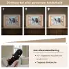 Doorkijk - Paarden - Winter - Dieren - Natuur - Hout Light Box met batterij (Wandlamp) middel -USP_dimbaarNL