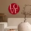 Love - Rood - Hatjes Wandcirkel behangsticker klein -sfeer1