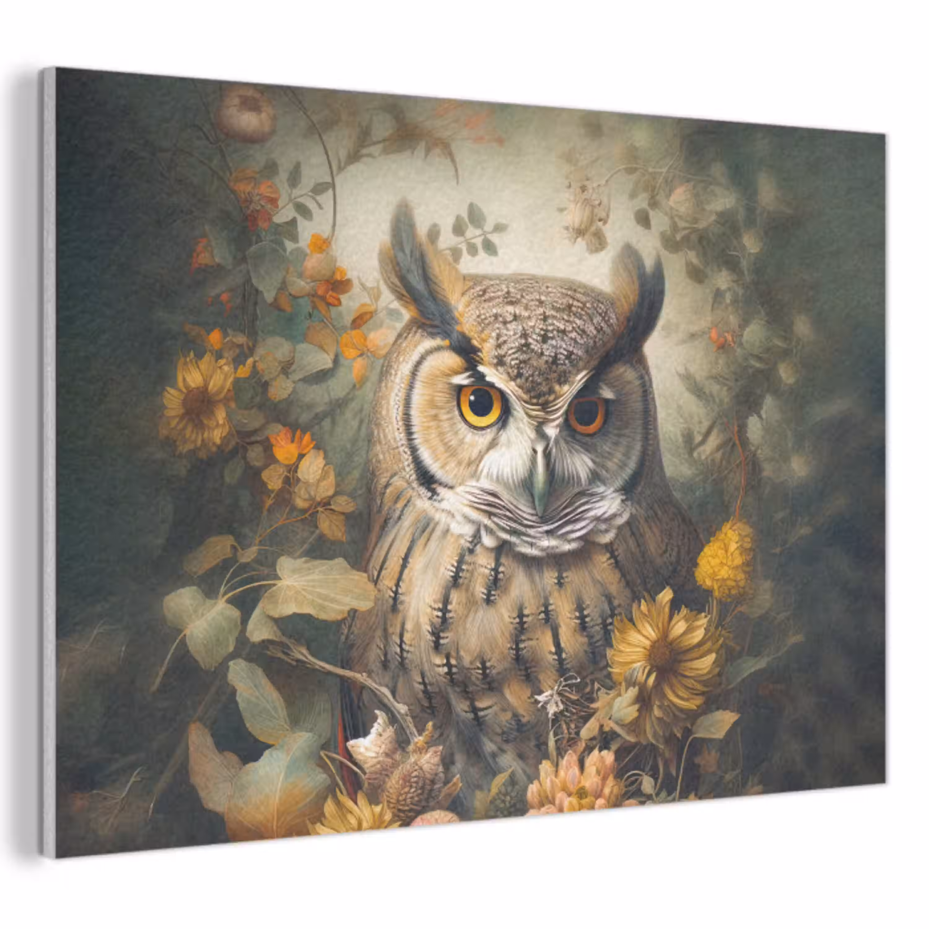 Uil - Vogels - Bloemen - Natuur PET vilt klein -3d