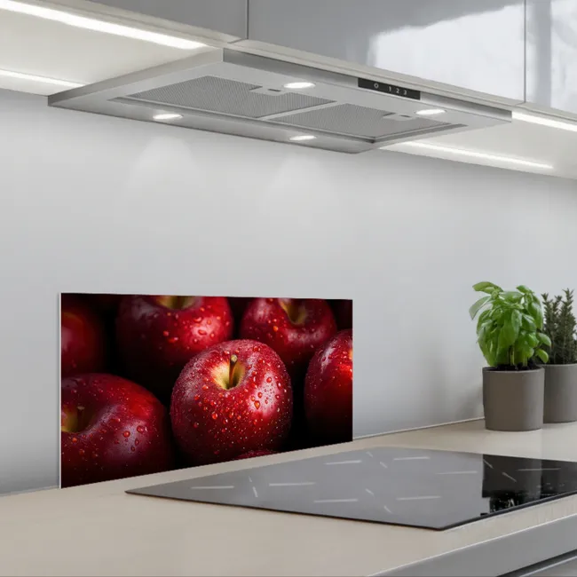Rood - Appels - Fruit keuken achterwand spatscherm klein -3d_schuin