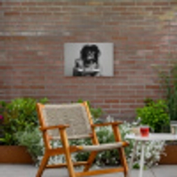 Vrouw - Pasta - Zwart - Wit Tuinposter op houten frame 2 cm dik klein -sfeer3