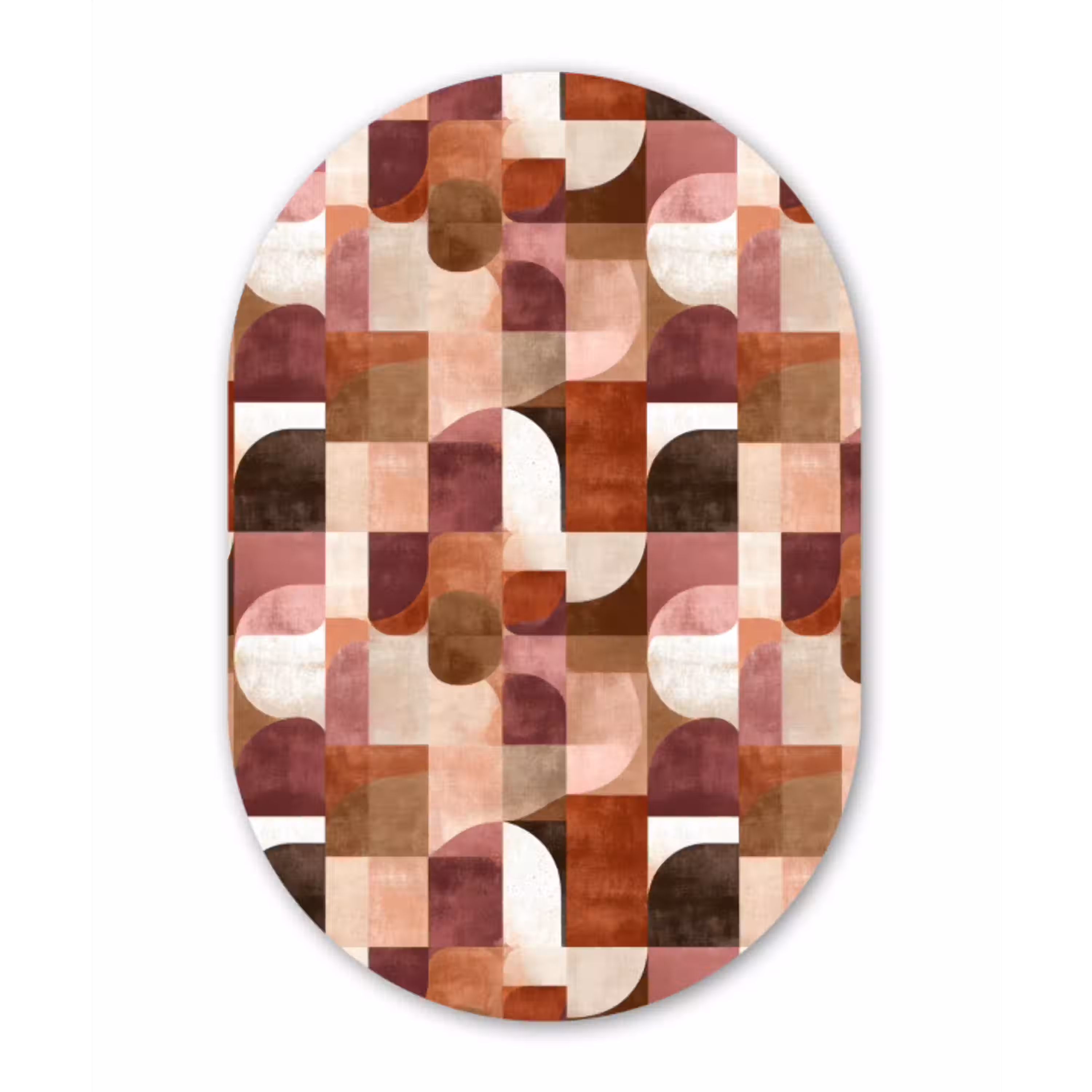 Geometrie - Modern - Retro Wandcirkel Ovaal Aluminium middel 839 -3d