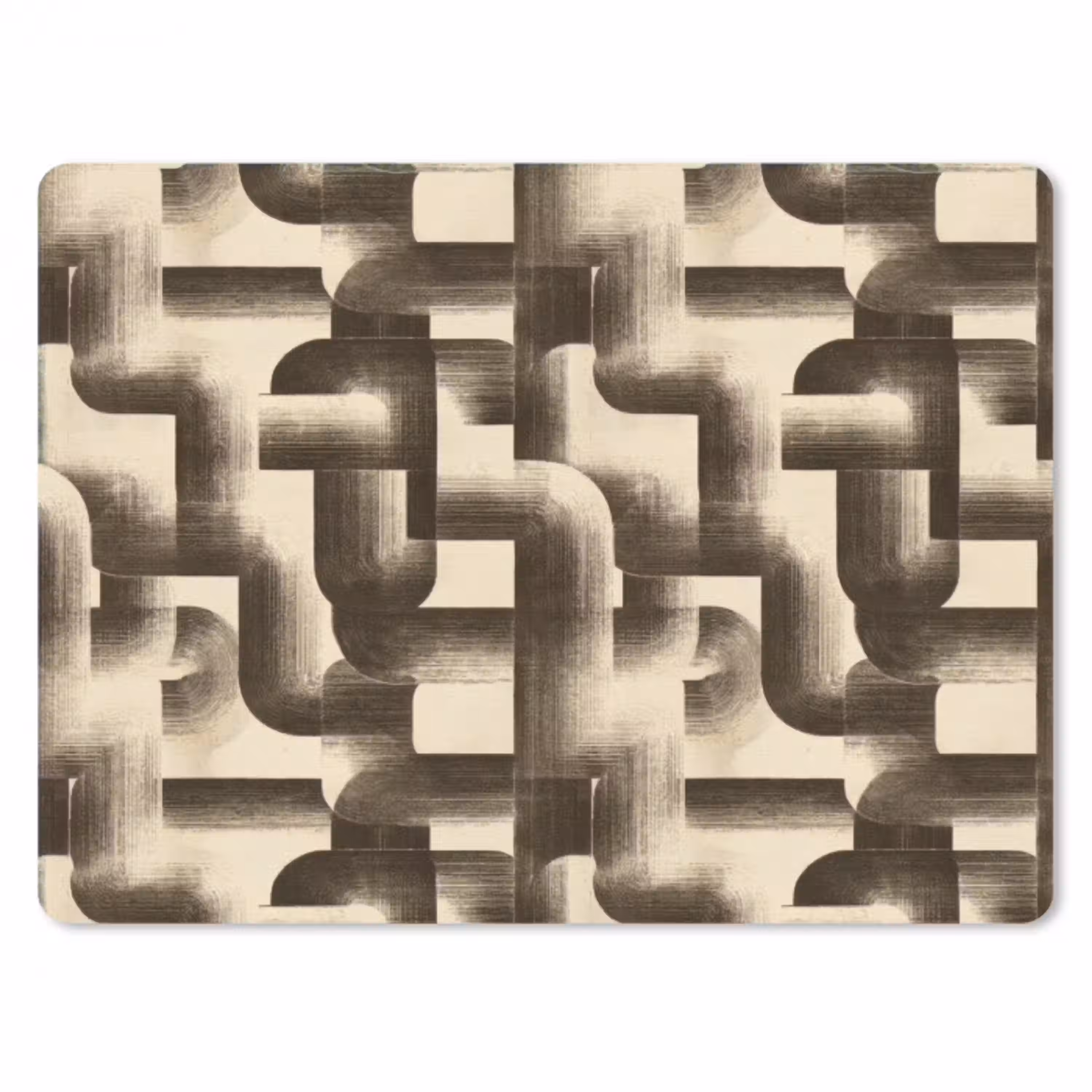 Abstract - Retro - Zwart muismat rubber klein 262 -3d