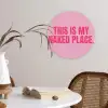Tekst - Modern - Roze Wandcirkel kunststof plaat 5mm dik klein -sfeer4