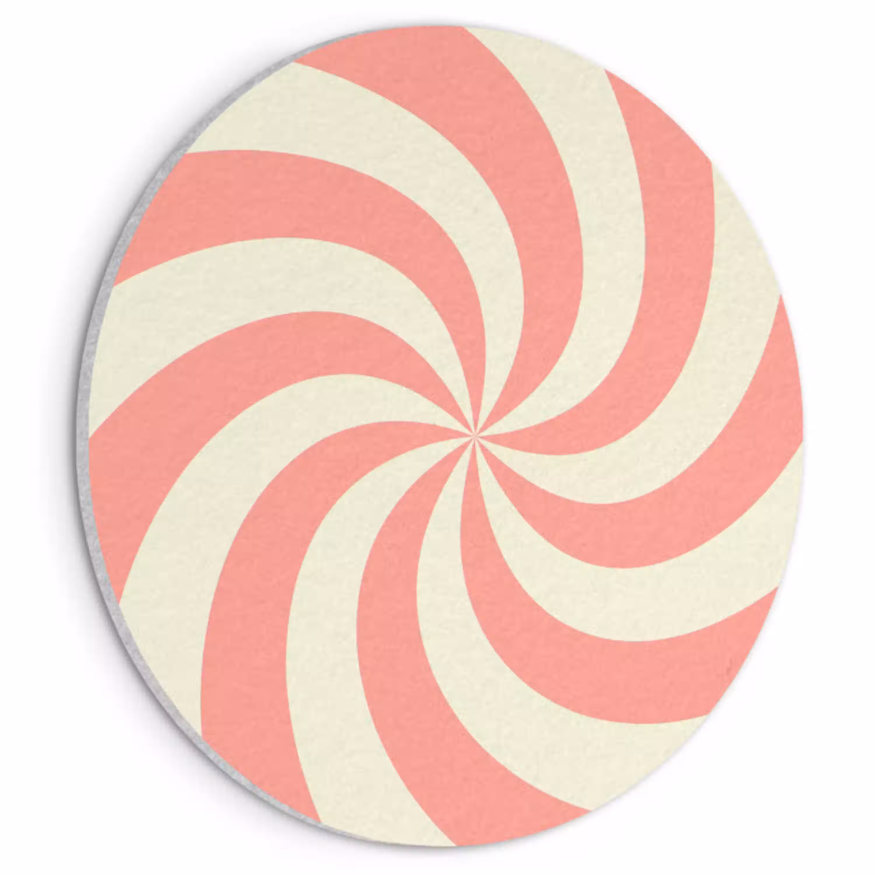 Spiraal - Patroon - Abstract - Roze - Beige Akoestische PET Vilt - Rond klein -3d