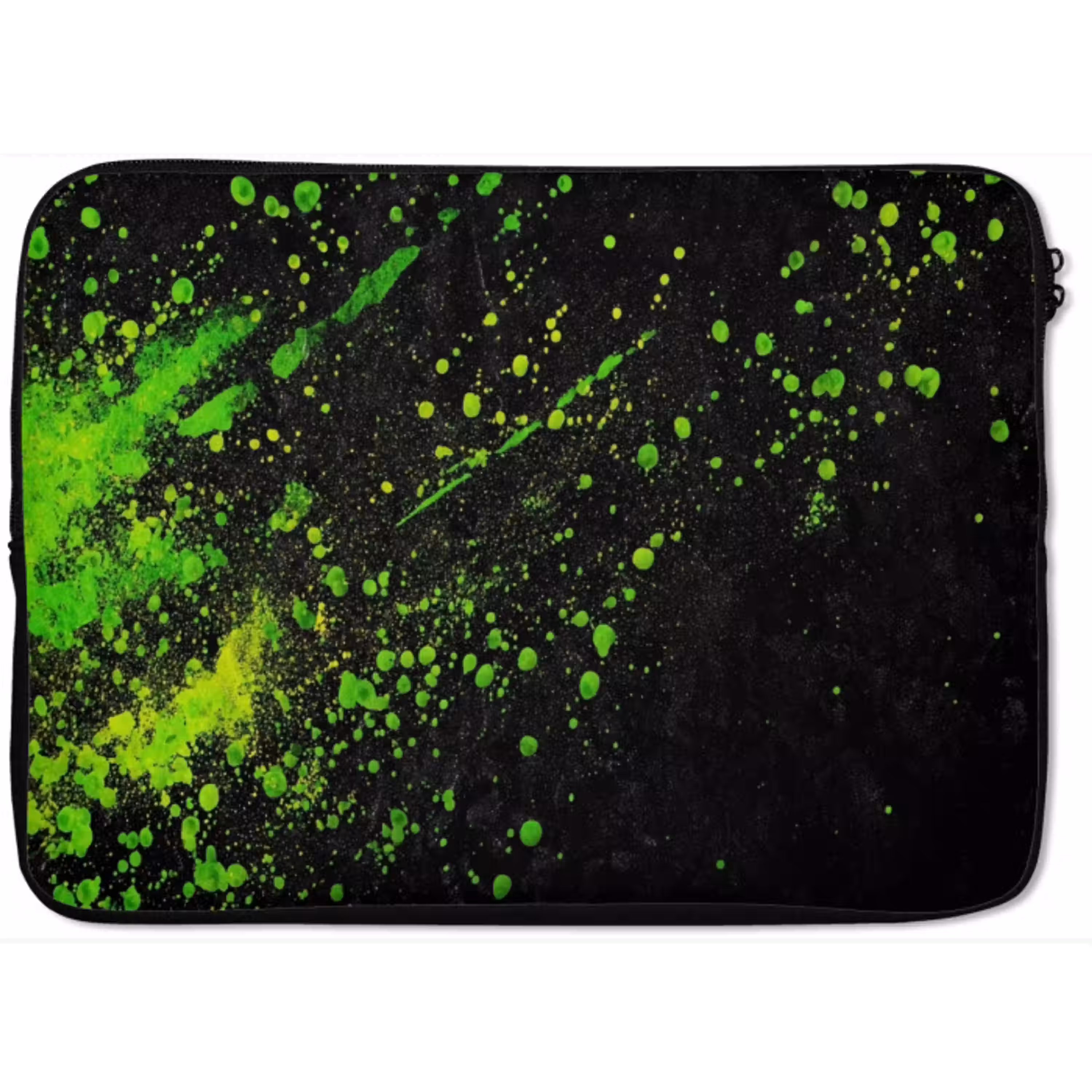 Gaming - Spetters - Groen - Chaotisch - Groen laptophoes neopreen klein -zkaufland3dotto
