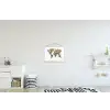 Wereldkaart - Kleurrijk - Bloemen - Lente textielposter latten blank klein -kinderkamer
